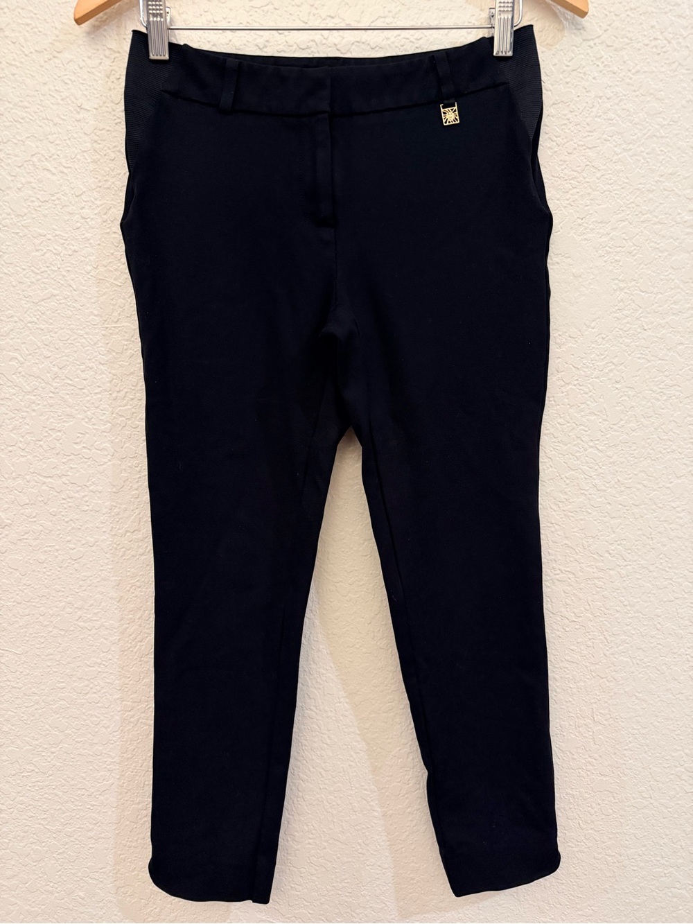 Anne Klein Black Ponte Stretch Ankle Pants
